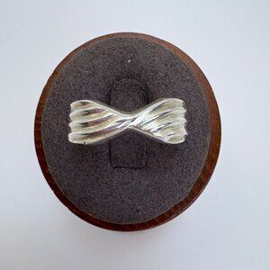 VTG Solid Sterling Silver 925 Twist Design Textured Band Ring Size 8.25